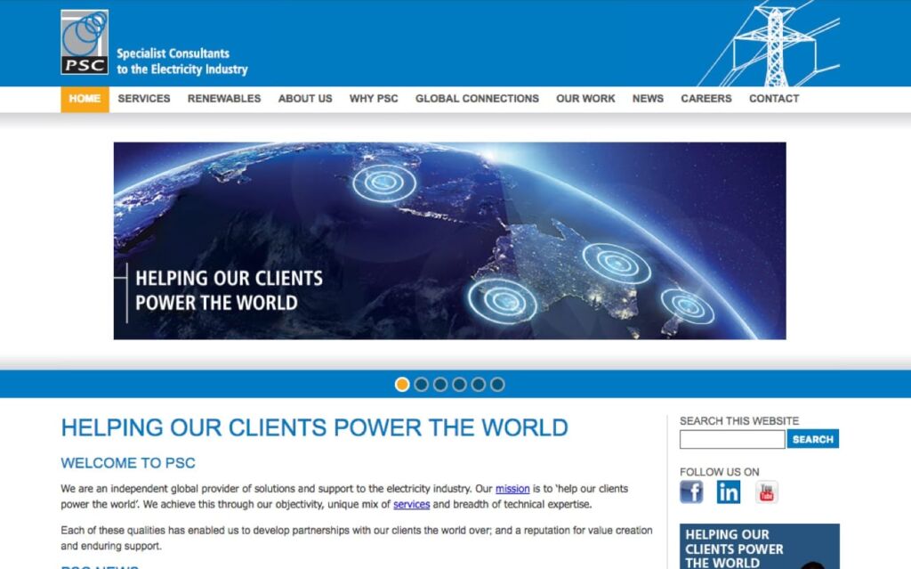 technology website design psc consulting before