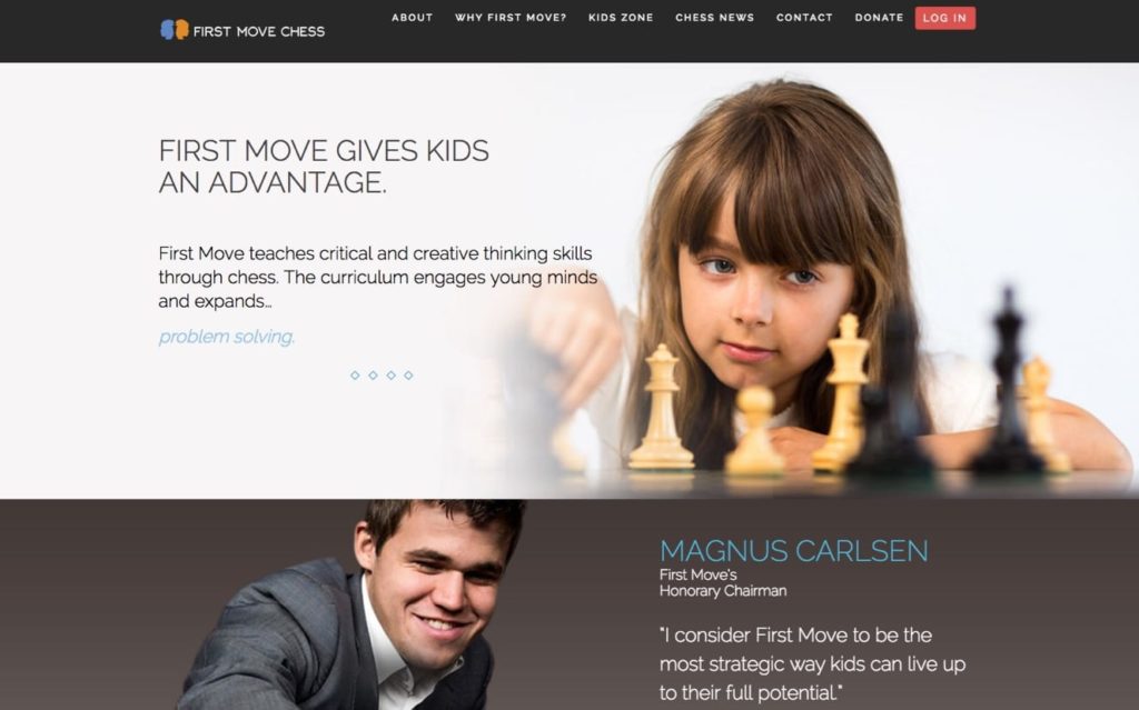 first move chess website homepage before