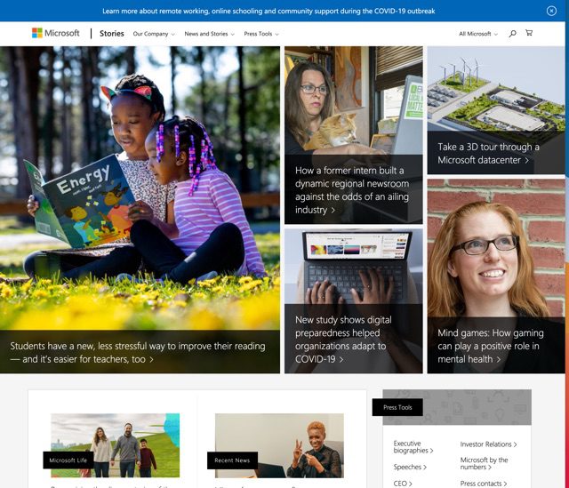 Top WordPress Website Examples Microsoft