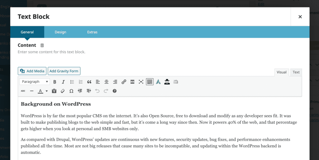 wordpress rich text editor