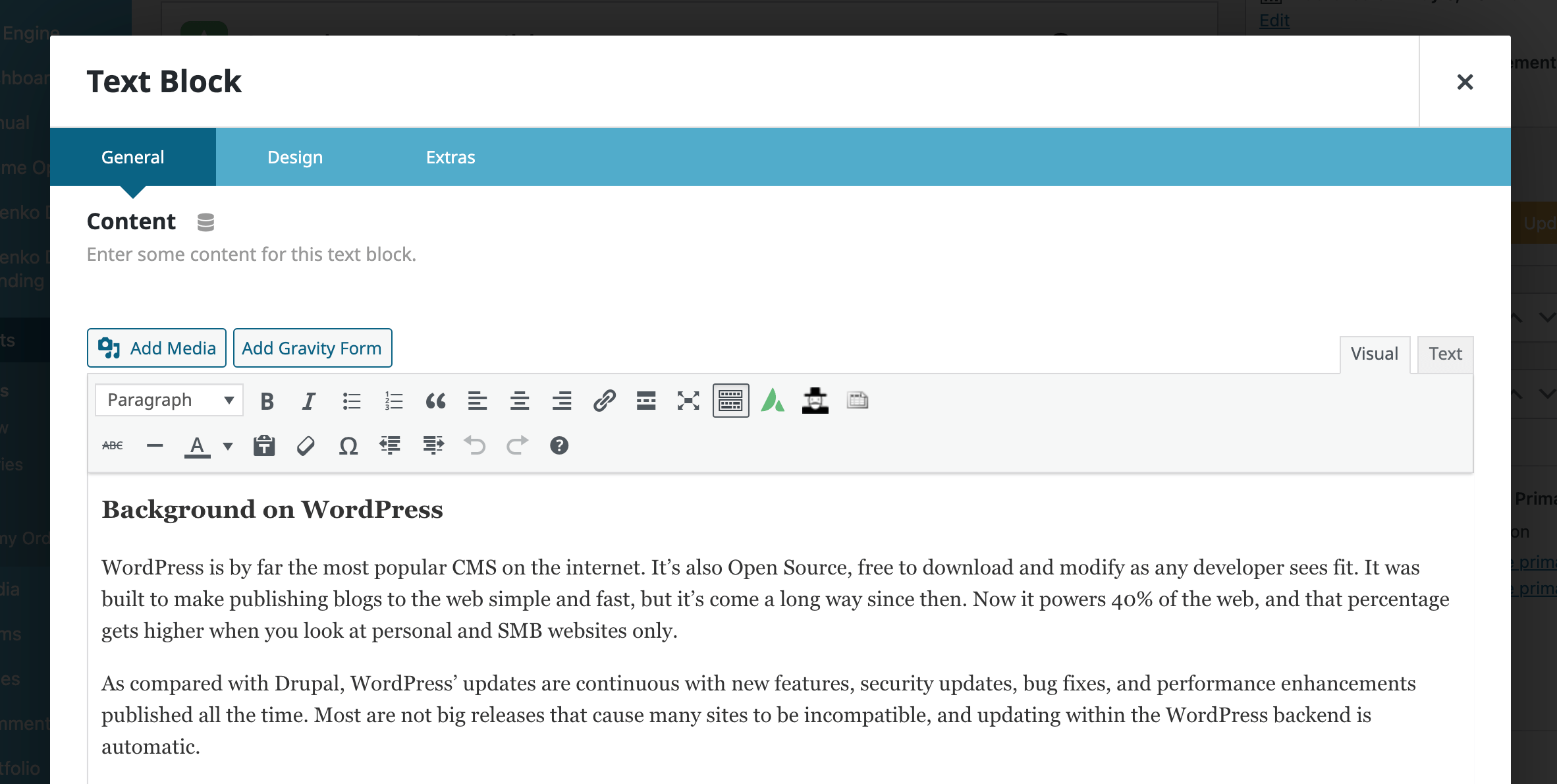 wordpress rich text editor