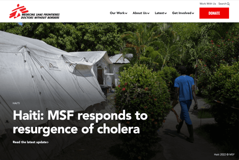 Doctors Without Borders nonprofit website