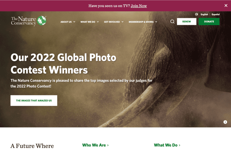 The Nature Conservancy nonprofit website