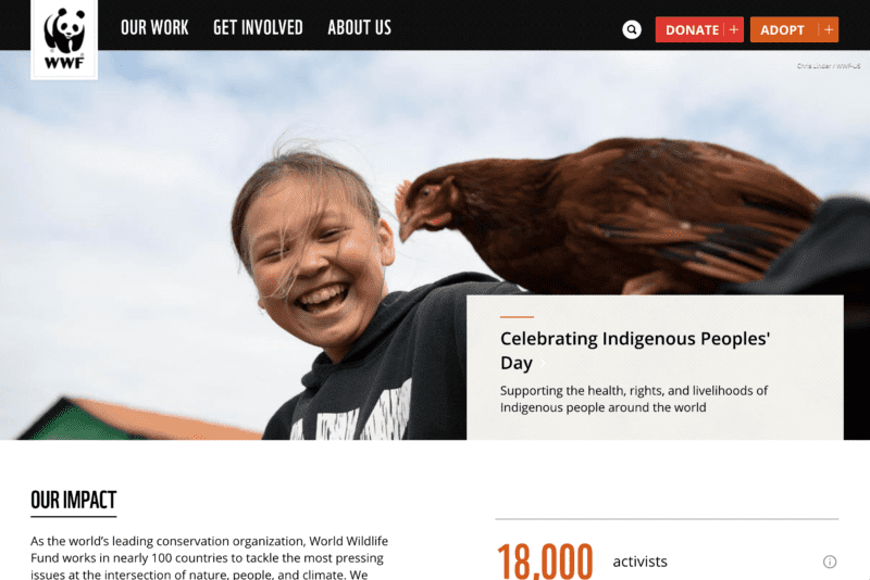 World Wildlife Fund nonprofit website