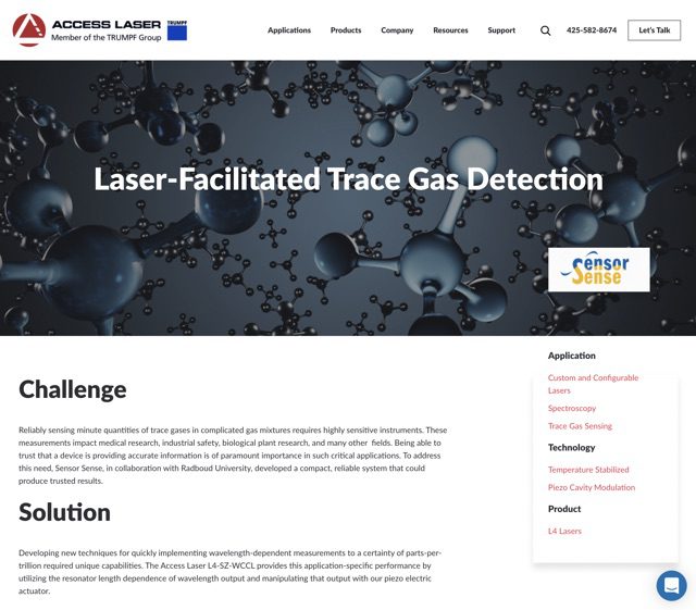 Access laser case study page