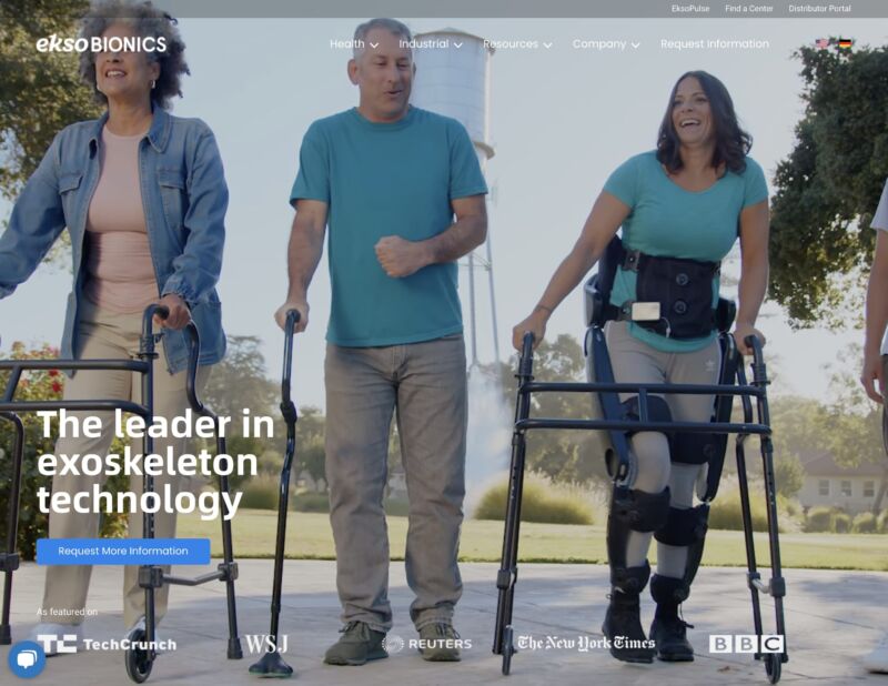 Ekso Bionics biotech web design