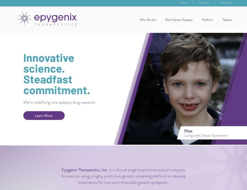 Epygenix biotech web design