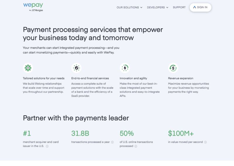 wepay Fintech web design