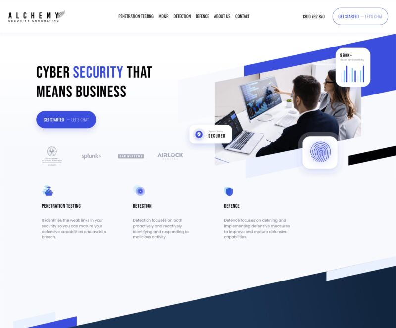 alchemy cyber security website design agency
